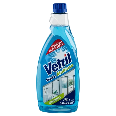 Vetril Vetri & Multiuso Ammoniaca Ricarica 650 ml